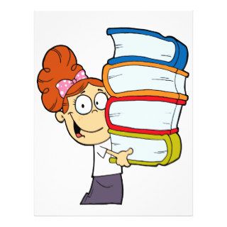 cute girl student with lots of books full color flyer