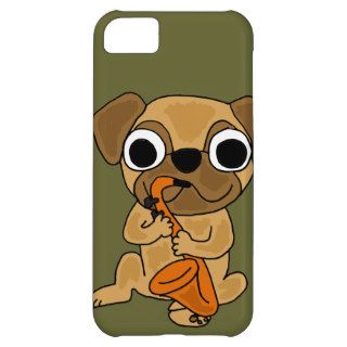 XX  Pug Playing Saxophone Cartoon Case For iPhone 5C