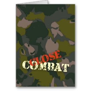 Military camouflage for soldier close combat war greeting card