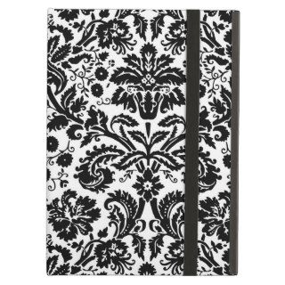 Black and white stylish damask pattern iPad cover