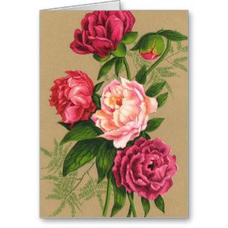 Pink And Red Roses Painting Card
