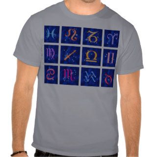12 Zodiac signs and the constellations T shirt