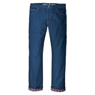 Dickies Mens Relaxed Straight Fit Flannel Lined Jean   Rinsed Indigo Blue 34x34