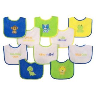 Neat Solutions Knit/Terry Embroidered Boy Sayings Bibs 10PK