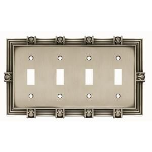 Liberty Pineapple 4 Gang Switch Wall Plate   Satin Pewter W104ZMC BSP C