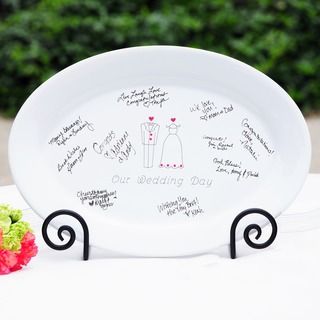 Our Wedding Day Guest Book Platter And Easel