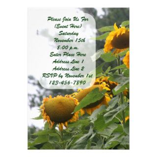 Giant Sunflowers Floral Invitation