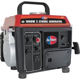 All Power America 2 Stroke Portable Generator   1000 Surge Watts, 850 Rated