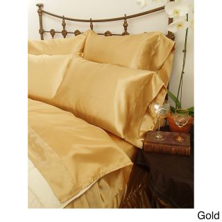 Scent Sation Charmeuse Ii Satin King size Sheet Set With Bonus Pillowcases Gold Size King