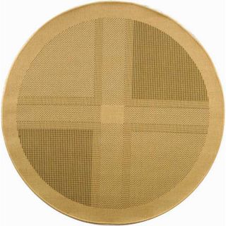 Indoor/ Outdoor Lakeview Natural/ Olive Rug (53 Round)