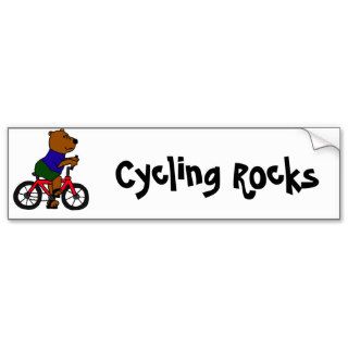 XX  Bear Bicycling Cartoon Bumper Sticker