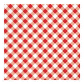 Red Gingham Personalized Announcements