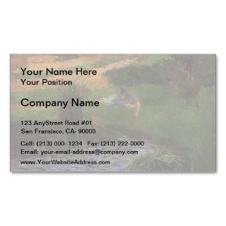 Paul Gauguin Pond with Ducks(Girl Amusing Herself) Business Card Template
