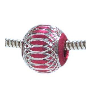 RED Ball European Charm Bead