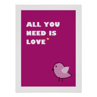 all you need is love   poster (pink)