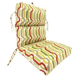 Outdoor Deluxe Chair Cushion   Red/Green Geometric