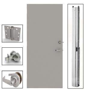 L.I.F Industries 36in.x 84in. Steel Flush Security Door Unit w/ Knockdown Frame Right Hand UKS3684R