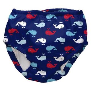 I Play Infant Boys Whale Swim Diaper   Blue M