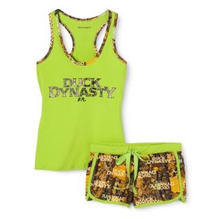 Duck Dynasty Tank/Boxer PJ Sets   Green Leaves S