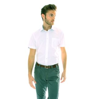 191 Unlimited Mens Solid White Woven Shirt