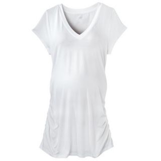 Liz Lange for Target Maternity Short Sleeve V Neck Tunic Top   White S