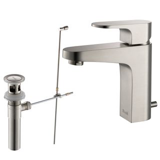 Rivuss Brushed Nickel Lead free Solid Brass Single lever Bathroom Faucet And Pull out Drain