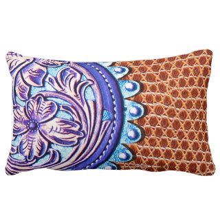 Tooled Leather Look Throw Pillow