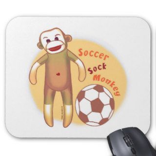 Soccer Sock Monkey Mouse Pads