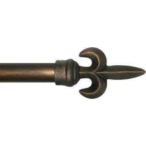 The Artifactory 80 in.   160 in. Antique Bronze Fleur de Lis Metal Drapery Rod Set 8669 22 22
