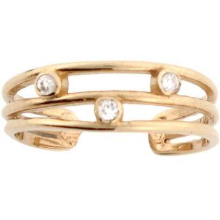 10k Real Solid Gold Diamond Beautiful Toe Ring Jewelry