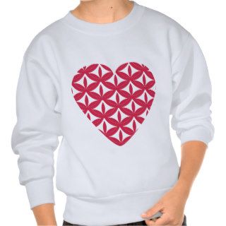 Red Heart Print Pullover Sweatshirts