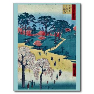 Temple Gardens, Nippori by Andō, Hiroshige Ukiyo e Post Card