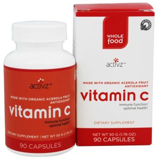 Activz   Whole Food Vitamin C   90 Vegetarian Capsules