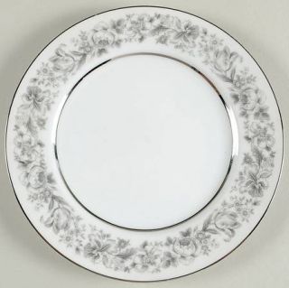 Style House Prestige Salad Plate, Fine China Dinnerware   Gray Flowers On Rim,Pl