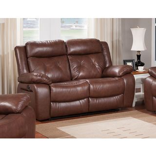Rivallo Brown Top Grain Leather Reclining Loveseat