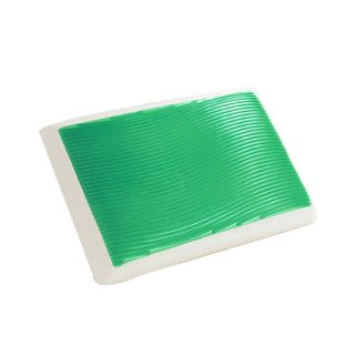 Comfort Revolution Wave Gel Memory Foam Pillow, Green/White