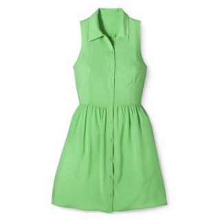 Merona Womens Woven Sleeveless Shirt Dress   Pristine Green   16