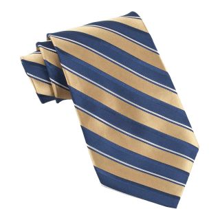 Stafford Derby Stripe XL Tie, Navy/yello, Mens