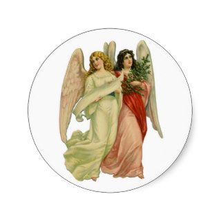 Vintage Illustration Victorian Christmas Angels Sticker
