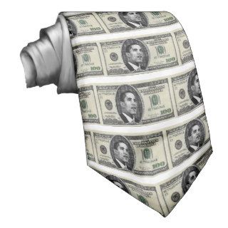 Obama on $100 bill neck tie
