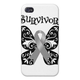 Brain Cancer Butterfly Survivor Cover For iPhone 4