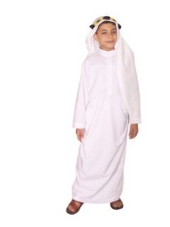 Kinder Araberkostüm Kostüm Araber Scheich Scheichkostüm Kinderkostüm, weiß (110 116 (4 bis 5 Jahre)) Spielzeug