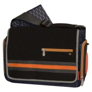 Fisher Price Urban Messenger Diaper Bag   Black/Orange/Navy