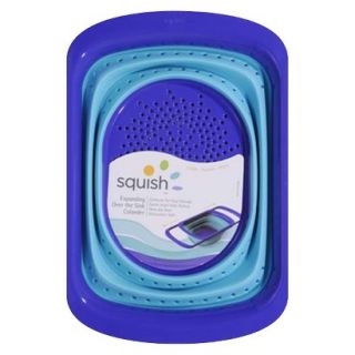 Squish 6 Quart Plastic Expandable Colander   Blue