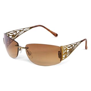 Solargenics Rimless Rectangular Sunglasses, Bronze, Womens