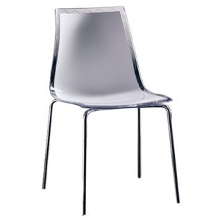 Bontempi Casa Leyla Side Chair 40.19 Finish White/ Transparent Edge