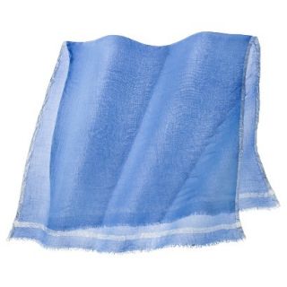Solid Scarf with Silver Trim   Blue