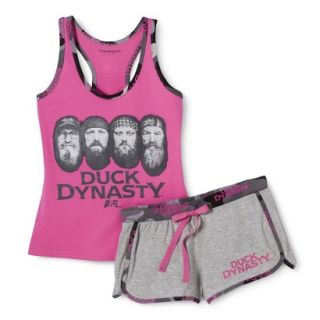 Duck Dynasty Tank/Boxer PJ Sets   Pink/Grey XL