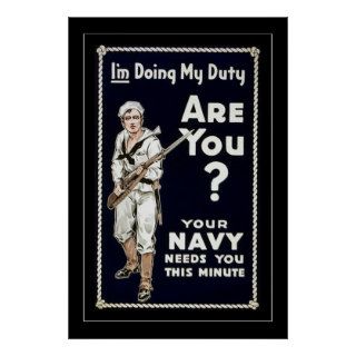 I'm Doing My Duty Are You? ~ Vintage World War 1 Poster