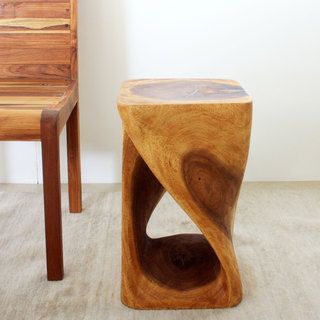 12 x 20 inch Oak Oil Twist Stool (Thailand) Haussmann Stools